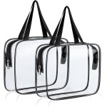 Kalanka - 2pcs trousse de toilette transparente, kit de voyage pour l`avion, pvc etanche trousse de maquillage ...