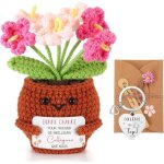 Kalanka - 3 pi�ces cadeaux coll�gue de travail petite poup�e positive fleur au crochet fait - main porte ...
