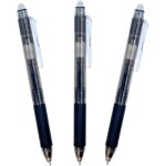 Kalanka - - lot de 3 stylos effa�ables rechargeables avec encre gel, couleur noire, 3 stylos billes effa�ables ...