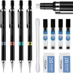 Kalanka - lot de 4 porte mines set, crayon m�canique set, 0, 3 & 0, 5 & 0, 7 & 0, 9 mm avec recharges ...