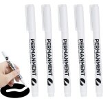 Kalanka - 5 pcs stylo blanc impermable et schage rapide, marqueur blanc permanent, largeur de trait ...