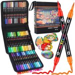 Kalanka - lot de 60 stylos acryliques de 120 couleurs pour pierres, etanches, double pointe, double couleur, ...