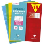 Kalanka - 63796c lot de 10 cahiers agrafs dficients visuels - 17x22 cm - 96 pages grands carreaux noirs ...