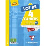 Kalanka - 643361c lot de 4 cahiers agrafs - 24x32 cm - 96 pages grands carreaux - papier blanc 90 g ...