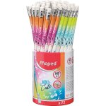Kalanka - - 72 crayons graphite mini cute embout gomme - forme triangulaire ergonomique - mine grise ...