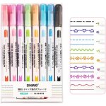 Kalanka - 8 pcs surligneurs pastel, curve surligneurs color�es, marqueur de stylos fluorescents, stylo ...