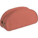 Kalanka - 8344c - grande trousse scolaire ovale 2 compartiments 22x8x10 cm, framboise