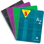 Kalanka - 8998c lot de 5 rpertoires a spirale - 17x22 cm - 180 pages grands carreaux - papier blanc ...
