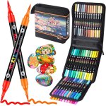 Kalanka - 96 couleurs 48 stylos feutre acrylique, feutre peinture acrylique double pointe pinceau, marqueur ...