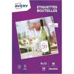 Kalanka - avery - 40 etiquettes autocollantes personnalisables pour bouteille - format 90 x 120 mm - ...