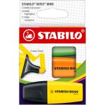 Kalanka - boss mini - mini surligneur fluo - etui carton x 3 surligneurs - jaune + orange + vert