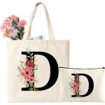 Kalanka - cadeau de dames, initiale sac fourre tout en toile, sac cabas courses avec lettre, tote bag ... Kalanka - cadeau de dames, initiale sac fourre tout en toile, sac cabas courses avec lettre, tote bag ...