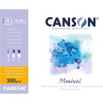 Kalanka - canson montval - bloc 12 feuilles papier aquarelle grain fin - 18 x 25 cm - 300g / m - blanc ...