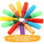 Kalanka - crayon de couleurs en cire et empilables, crayon de couleurs enfants, 12pcs mini crayons a ...