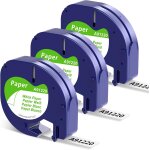 Kalanka - compatible avec dymo letratag ruban papier 12mm x 4m, comaptible avec dymo letratag 200b lt100h ...