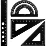 Kalanka - ensemble de r�gles d'�chelle pour architectes en m�tal - 4 pi�ces kit de dessin technique, ...