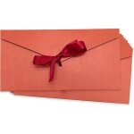 Kalanka - enveloppe cadeau 10 pi�ces en papier kraft r�tro - rouge, carte postale, cartes cadeaux - papier ...