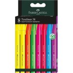 Kalanka - faber - castell 157778 - set de surligneurs, 8 marqueurs a pointe fine, textliner 38, couleurs ...