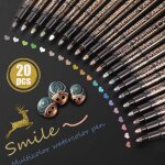 Kalanka - feutres marqueurs mtalliques, 20 couleurs stylos a peinture acrylique pour faire de la peinture ...