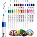 Kalanka - marqueur peinture acrylique, 24 couleurs stylos de peinture 2mm pointe feutres acryliques de ...