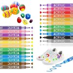 Kalanka - peinture acrylique marqueur, 24 couleurs marqueur permanent impermable, stylos acryliques ...