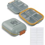 Kalanka - pilulier portable avec 7 compartiments, pilulier semainier de voyage compact pour vitamines, ...