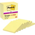 Kalanka - post - it notes autocollantes super sticky, 4 blocs + 2 gratuits, 76 mm x 76 mm, 90 feuilles ...