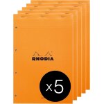 Kalanka - rhodia 119600c - bloc - notes agraf n20 orange - a4 + - lign - 80 feuilles dtachables perforation ...