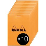 Kalanka - rhodia 12200cpack - bloc - notes agraf n12 orange - 8, 5x12 cm - petits carreaux - 80 feuilles ...