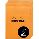 Kalanka - rhodia 13200amzc - lot de 5 bloc - notes agrafs n13 orange - a6 - petits carreaux - 80 feuilles ...