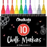 Kalanka - set 10 feutre craie liquide effa�able avec or et argent pointe r�versible 6mm chalk marker ...