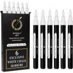 Kalanka - set 6 feutre blanc effacable pour tableau noir pointe extra fine 1mm feutre craie effacable ...