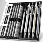Kalanka - set de m�tal porte - mine, 4 pi�ces de criterium 0, 5 mm, porte mine en m�tal avec 8 tubes ...