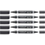Kalanka - staedtler marqueur permanent lumocolor permanent duo, marqueur a pointe ogive fine et moyenne, ...