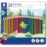 Kalanka - staedtler - noris colour 185 - bo�te m�tal 24 crayons de couleur assortis en bois upcycl� - ...
