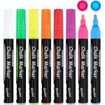 Kalanka - stylo craie pour tableau noir, marqueurs a craie liquide couleurs vives (lot de 8), pointe ...