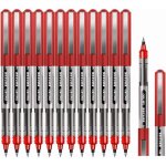 Kalanka - stylo a encre roller, stylos roller encre liquide, pointe fine (0, 5 mm), rouge, lot de 12