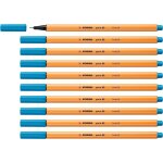 Kalanka - stylo feutre pointe fine point 88 - lot x 10 stylos feutre - bleu azur (88 / 57)