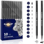 Kalanka - stylos noir a pointe fine,  10 feutres dessin, stylos micro, professionnel artist pen, caligraphie ...