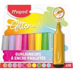 Kalanka - - surligneurs fluo glitter - lot de 10 - pointe biseaut�e - encres paillet�es - longue dur�e ...