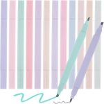 Kalanka - surligneurs pastel, 12pcs double pointe surligneurs pastel esth�tiques, highlighters, marqueurs ...