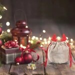 Kalec - sacs a bonbons en velours avec bois de nol, sacs d'emballage de cadeaux en forme de lapin, livraison ...
