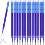 Kalhj - 14 pcs recharges de stylo rechange, stylo roller effaablebleues, pointe 0, 7 mmencre thermosensible, ...