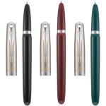 Kalhj - 3 jinhao 86 fountain pen set (rsine noire, rouge vin et verte) plume extra fine avec convertisseur ...