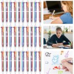 Kalhj - lot de 30 stylos a bille rtractables multicolores 6 en 1 - 0, 7 mm - pour le bureau, le dessin ...