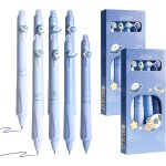Kalhj - 8pcs stylos effaable, 4 bleu 4 noir, 0, 5 mm stylo effacable stylo gel effaables, encre gel ...