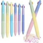 Kalhj - cxrylz lot de 6 stylos a bille 4 en 1 multicolores, 12 couleurs pastel, 0, 7 mm, stylo a bille ...