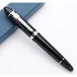 Kalhj - jinhao 159 stylo plume noir avec clip argent plume m