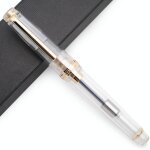 Kalhj - jinhao 82 stylo plume en acrylique avec plume en iridium (plume fine, transparent avec clip dor) ...