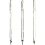 Kalhj - mitsubishi pencil - 3 stylos rollers encre gel signo blanc - pointe 0, 7 mm - ecriture medium ...